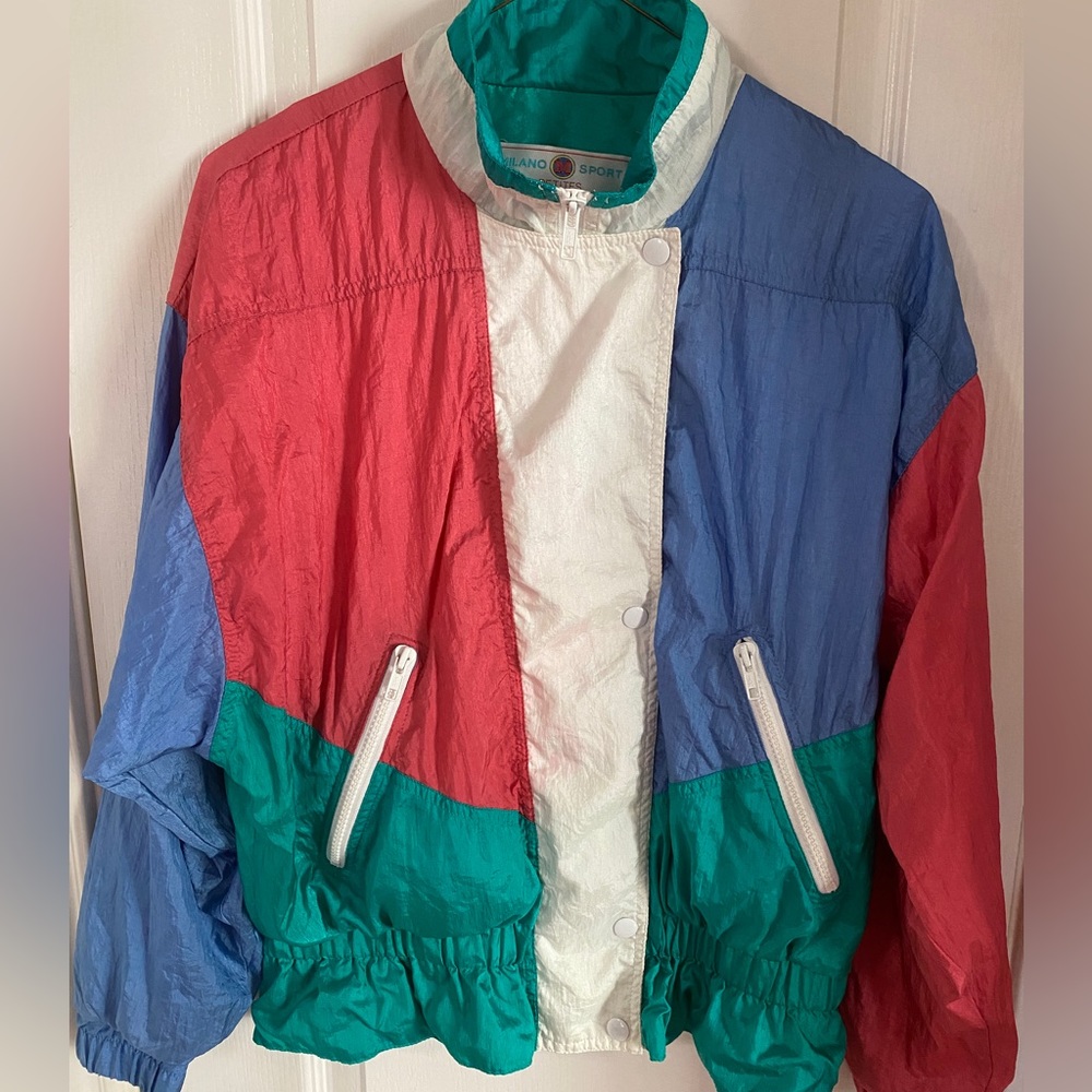 Women's VTG 80's 90's Milano Sport Color Block Windbreaker JACKET AND PANTS
